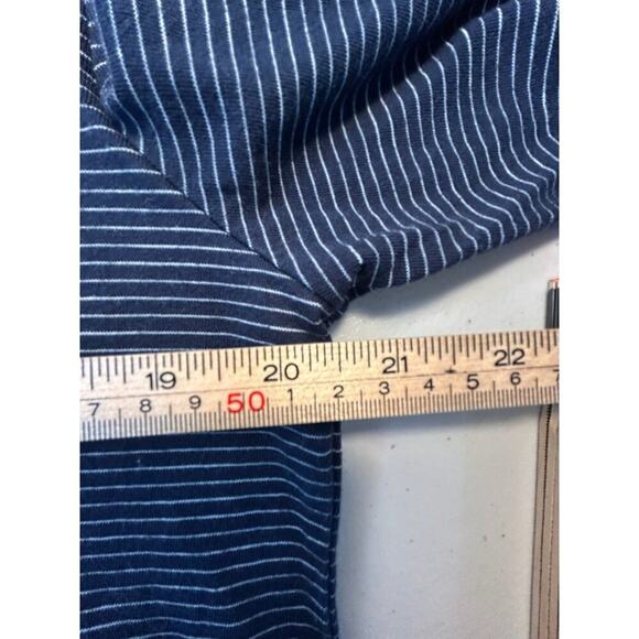 Original Penguin Striped Long Sleeve Henley Shirt Navy Blue Cotton Blend Mens Si - Picture 7 of 8